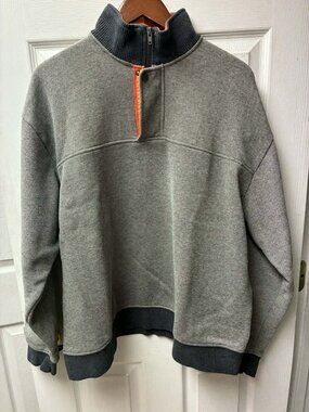 Orvis Quarter Zip Pullover Sweater XL Grey/Charcoal